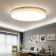 Nordic Ultra Thin Drum Flush Mount Led Light - Wood White Dia 10.5’/15’/19’ Bedroom Lighting