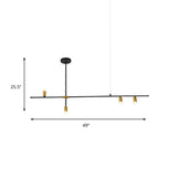 Modern Metal Rectilinear Chandelier - 3/4/9 Light Black Ceiling Fixture