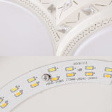 Modern White Drum Ceiling Flush Mount With Crystal Accent Led Fixture - Perfect For Bedrooms 16/19.5