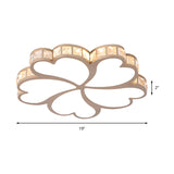 Nordic Clover Crystal Flush Mount Ceiling Light - Black/White/Gold Led Illumination For Bedroom
