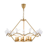 Postmodern Iron Candle Chandelier With Clear Glass Birds - 6/9-Head Gold Ceiling Fixture For Living