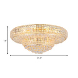 Modern Clear Crystal Ceiling Light With Gold Finish For Living Room
