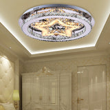 Contemporary Star Semi Flush Pendant Light With Clear Crystal Shade - Led Ceiling Lighting In Chrome