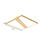 Square Gold Metal Flush Mount Ceiling Light For Modern Bedroom - 18/23.5 W Led Warm/White