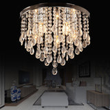 10/12 Crystal Flush Mount Lighting With Circle Shade - Vintage Multi-Head Ceiling Fixture (Clear)