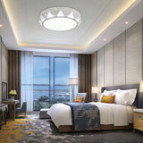 Modern Geometric Led Ceiling Lamp With Crystal Accent In White/Gold 12/18 W