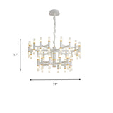 Modern Led Bedroom Chandelier With Iron Shade (24/36/60 Lights) - Black/White Pendant Ceiling Light