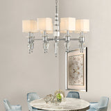 Modern 6-Light Chrome Ceiling Pendant With Fabric Shade