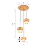 Gold Crystal Prism Pendant Light: Modern Stylish 3-Light Fixture