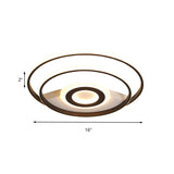 Black Ring Flush Mount Light Nordic Acrylic Led Ceiling Lighting For Bedroom (16/19.5/23.5 W) -