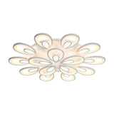 Contemporary Led Petal Flush Mount Light Fixture: 6/12/15 Lights Warm/White/Natural White Ceiling