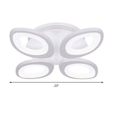 Led Flush Mount Ceiling Light With Acrylic Shade And 4/5/8 Lights In Warm/White/Natural