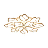Contemporary Acrylic Leaf Flush Mount Light - Led Ceiling Fixture For Living Room 3/6/9