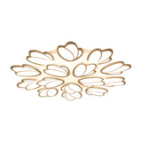 Contemporary Acrylic Leaf Flush Mount Light - Led Ceiling Fixture For Living Room 3/6/9