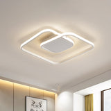 Modern Led Square Flush Ceiling Light In White/Black/Gold For Bedroom Acrylic Design Warm/White