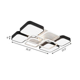 Minimalist Black Flush Mount Led Ceiling Light Square Design 16/19.5 Width Aluminum & Acrylic