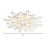 Contemporary Coral Led Flush Mount Ceiling Light - Acrylic 4/6/12-Light Bedroom Lighting Fixture