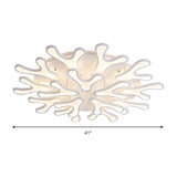 Contemporary Coral Led Flush Mount Ceiling Light - Acrylic 4/6/12-Light Bedroom Lighting Fixture