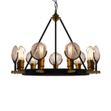 Vintage Brass Finish Metal Suspension Light Pendant For Bedroom Lighting