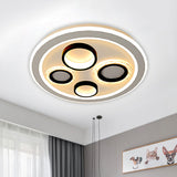 Circular Modernist Led Black Ceiling Light Fixture For Bedroom 16.5/20.5 Diameter / 16.5
