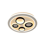 Circular Modernist Led Black Ceiling Light Fixture For Bedroom 16.5’/20.5’ Diameter