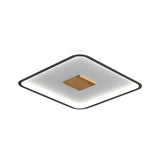 Modernist Metallic Ultrathin Square Ceiling Lamp In Black-White With Led Flush Mount Fixture