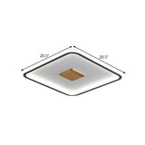 Modernist Metallic Ultrathin Square Ceiling Lamp In Black-White With Led Flush Mount Fixture