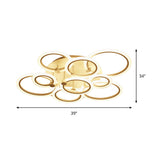 Acrylic Flush Ceiling Light With Multi-Tiered Led And Warm/White/Natural - Available In 3/5/7 Lights