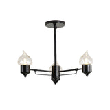 Vintage Black Glass Chandelier: Clear Candle Pendant Lighting For Bedroom 3/6/8-Light