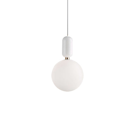 Modern Black/Gold/White Ball Pendant Light With Milky Glass Led Ceiling Fixture - 1 6/8/12 Wide