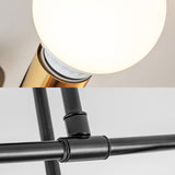 Modern Nordic Metal Semi Flush Mount Ceiling Light Fixture - 6 Lights Black/White Bedroom Lighting