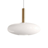 Modern White Glass Pendant Light With Brass Led: Globe/Ellipsoid/Dome Design / Dome