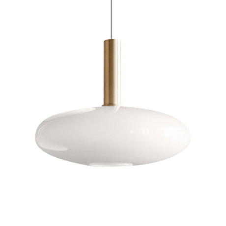 Modern White Glass Pendant Light With Brass Led: Globe/Ellipsoid/Dome Design / Dome