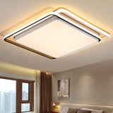 Sleek Contemporary Ceiling Flush Mount Light With Integrated Led And Acrylic Shade - Black/White