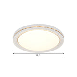 Minimalist Round Led Acrylic Ceiling Light Fixture - White Flush Mount Lighting For Parlor
