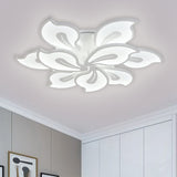 Contemporary Acrylic Blossom Ceiling Flush Light With White Semi Mount - 5/9 Heads