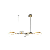 Metal Ceiling Suspension Lamp - Simplicity Led Gold Island Light For Restaurants