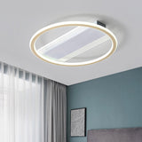 Simplicity Led Ceiling Fixture White Semi Flush Mount With Metallic Shade Warm/White Light 16.5/20.5