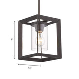Industrial Black Glass Pendant Ceiling Light Fixture For Living Room