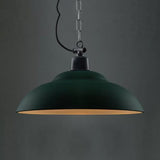 Vintage Style Double Bubble Hanging Ceiling Light For Living Room - Black/Green Metal Shade Green