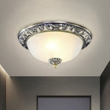 Vintage Dome Glass Flush Mount Ceiling Light Fixture - 2 Bulbs Brass/Bronze/Copper Finish 12.5/15