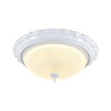 Flush Mount Led Dome Light In Cottage White With Frosted Glass 16/20.5 Width - Available Warm And