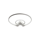 Modern Single Light White/Gold Flushmount Ceiling Fixture With Acrylic Panels
