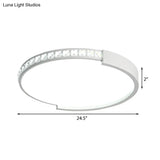 16’/19.5’/20.5’ Wide Crystal Led Flush Mount Ceiling Light For Bedroom And Living Room