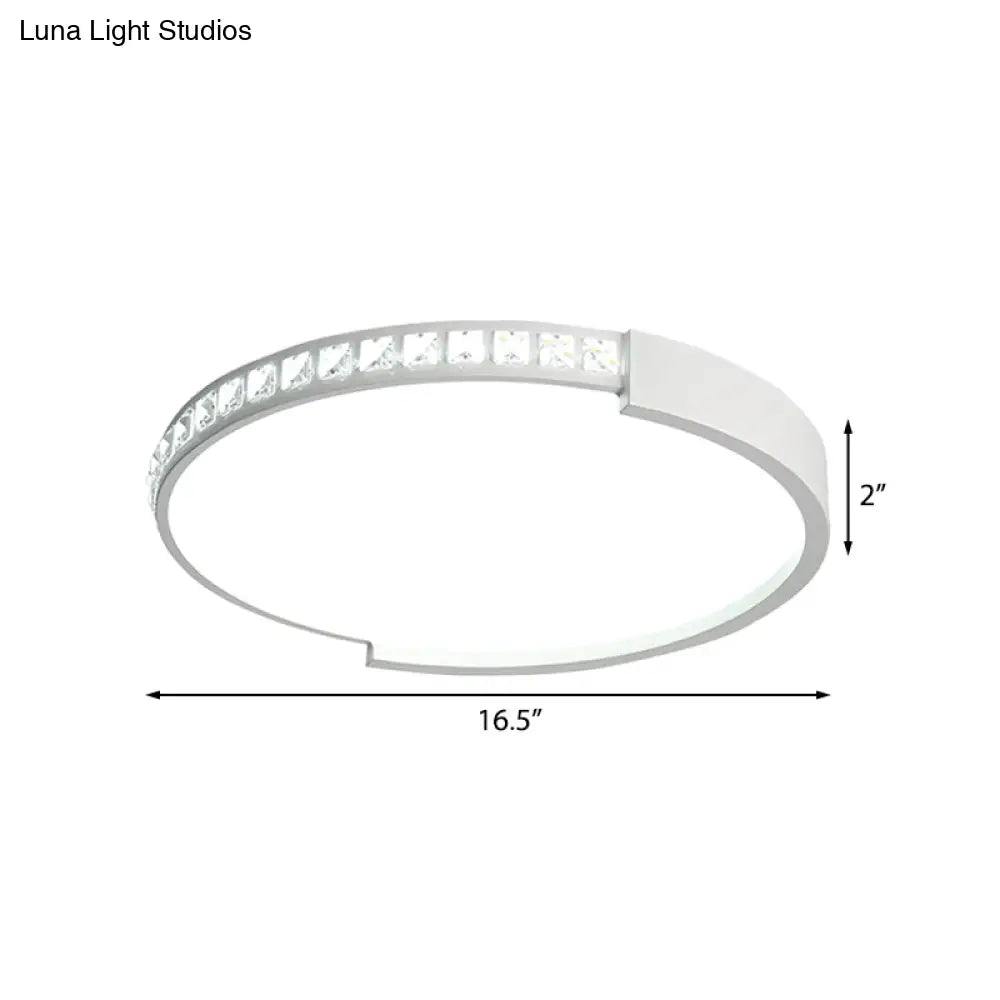 16’/19.5’/20.5’ Wide Crystal Led Flush Mount Ceiling Light For Bedroom And Living Room