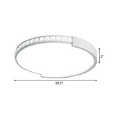 16/19.5/20.5 Wide Crystal Led Flush Mount Ceiling Light For Bedroom And Living Room
