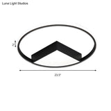 16’/19.5’/23.5’ Wide Acrylic Flushmount Led Ceiling Light In Black/White With Warm/White Lighting