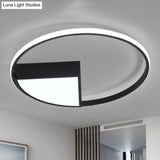 16’/19.5’/23.5’ Wide Acrylic Flushmount Led Ceiling Light In Black/White With Warm/White Lighting