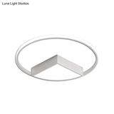 16’/19.5’/23.5’ Wide Acrylic Flushmount Led Ceiling Light In Black/White With Warm/White Lighting