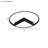16’/19.5’/23.5’ Wide Acrylic Flushmount Led Ceiling Light In Black/White With Warm/White Lighting